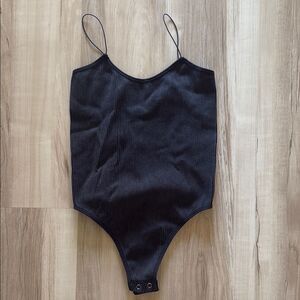Classic Black Bodysuit with Spaghetti Straps